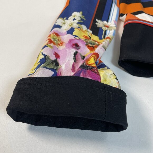 Joseph Ribkoff Floral & Stripe Zip Jacket – Size 10 (CAN/USA) - Picture 6 of 15